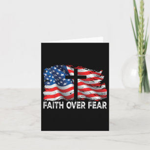 Glaube über Angst Jesus Christlich Cross uns Flag Karte