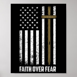Glaube Über Angst Jesus Christliches Kreuz Gott Gl Poster