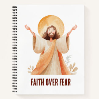 Glaube Über Angst Jesus Christliches T-Shirt Notizbuch