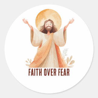 Glaube Über Angst Jesus Christliches T-Shirt Runder Aufkleber