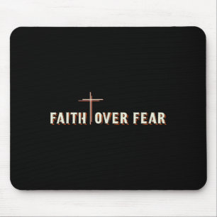 Glaube über Angst Jesus Kreuz Christliches Grafikd Mousepad