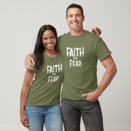 Glaube Über Angst Jesus QR-Code Schrift Christlich T-Shirt