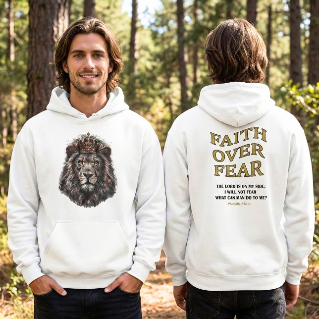 Glaube über Angst König Löwe Hoodie (Von Creator hochgeladen)