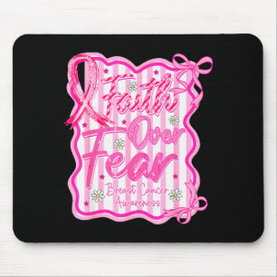 Glaube über Angst Kreuz Brustkrebs-Bewusstsein Chr Mousepad