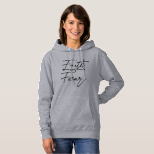 Glaube über Angst Letter Print Motivierend Hoodie
