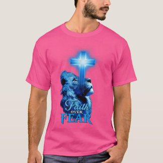 Glaube über Angst Löwe Bibel Scripture Zitat Chris T-Shirt