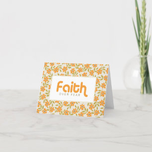 Glaube über Angst Orange Floral Notecard Dankeskarte