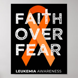 Glaube über Angst Orange Ribbon Kampf Leukämie Awa Poster