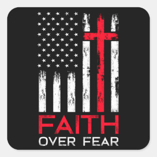 Glaube über Angst Quadratischer Aufkleber