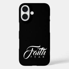 Glaube über Angst schwarz iPhone 16 Hülle
