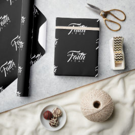 Glaube über Angst schwarz Geschenkpapier