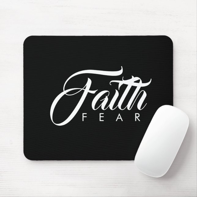 Glaube über Angst schwarz Mousepad (Mit Mouse)