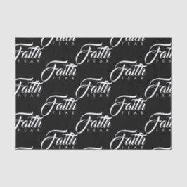 Glaube über Angst schwarz Seidenpapier