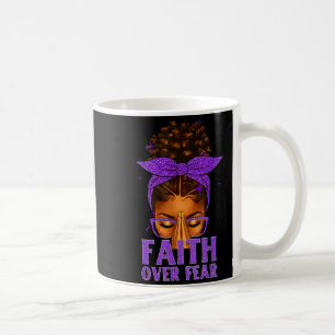Glaube über Angst Schwarze Frauen Afro Christlich Kaffeetasse