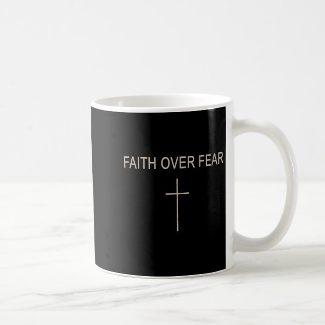 Glaube Über Angst Subtil Christlich Minimalistisch Kaffeetasse (Rechts)