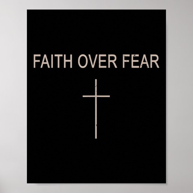 Glaube Über Angst Subtil Christlich Minimalistisch Poster (Vorne)
