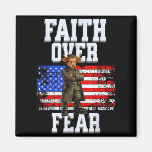 Glaube über Angst uns Flagge patriotisches Design Magnet