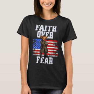Glaube über Angst US-Flagge patriotisches Design T-Shirt