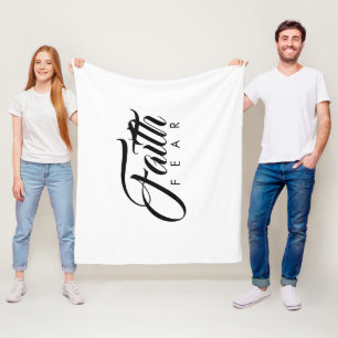 Glaube über Angst Weiß Fleecedecke