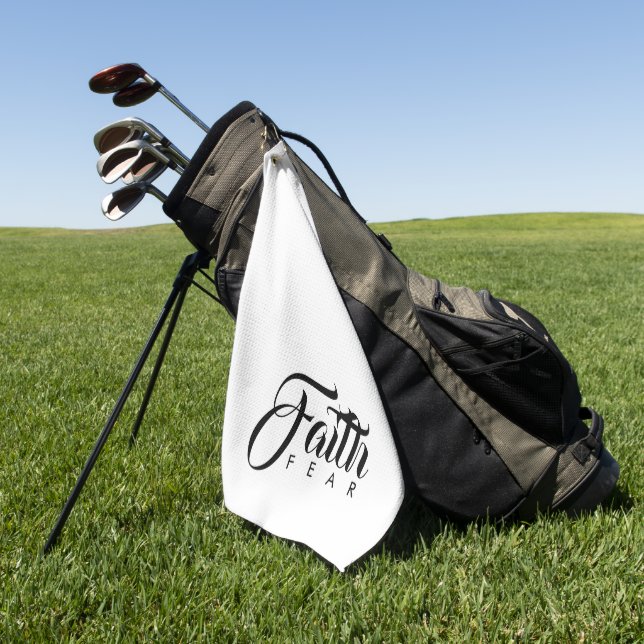 Glaube über Angst Weiß Golfhandtuch (Gras)
