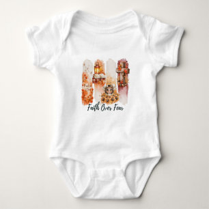 Glaube überwindet Angst Psalm 23:4 Herbst-Shirt Baby Strampler
