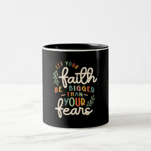 Glaube Überwindet Angst Vintage Inspirierend Chris Zweifarbige Tasse