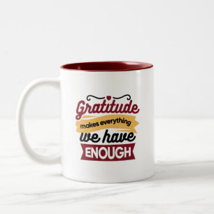 Glaube und Dankbarkeit Kunst – Aufmunternde christ Zweifarbige Tasse