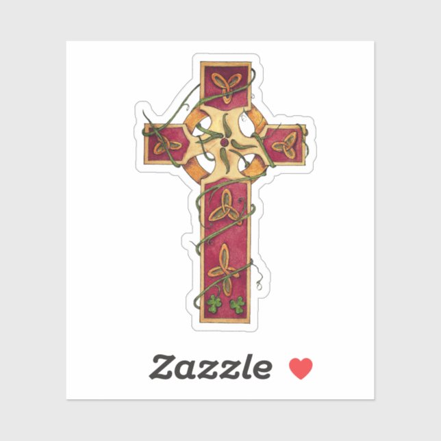 Glaube und Erbe - keltisches Kreuz Aufkleber (Blatt)