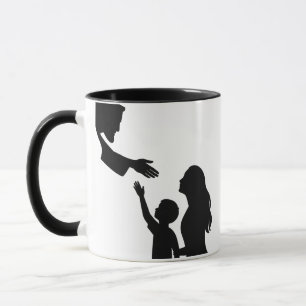 Glaube und Familie Mutter Kind Verbindung zu Gott Tasse