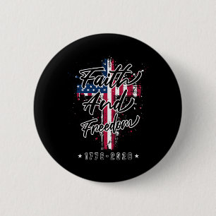 Glaube und Freiheit Amerika 1776-2026 Patriotische Button