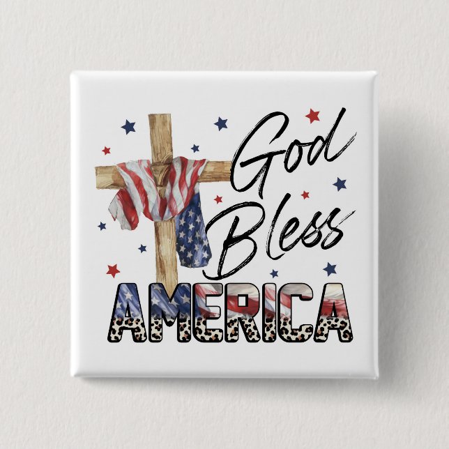 Glaube und Freiheit: Gott segne Amerika Button (Vorderseite)