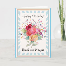 Glaube und Gebet mit Blume Happy Birthday Card Karte