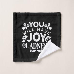 Glaube und Glück – Freude und Jubel Zitate Waschlappen