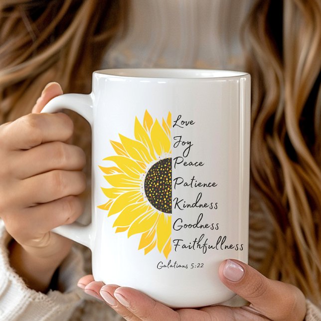 Glaube und Sonnenblumen Kaffeetasse (Von Creator hochgeladen)