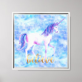 Glaube Unicorn Leinwanddruck