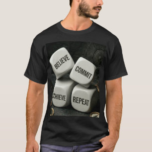 Glaube Verpflichtung Erreichen Wiederholen Würfel T-Shirt