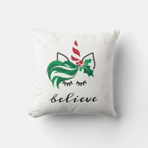 Glaube Weihnachten Einhorn Kissen