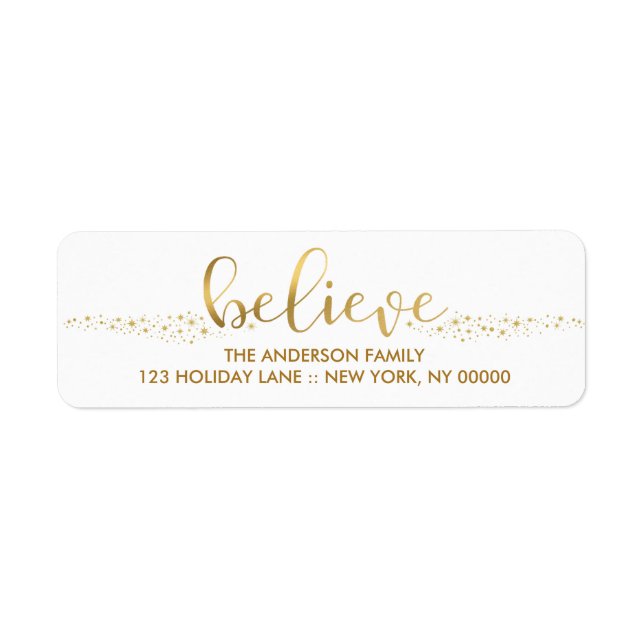 Glaube Weihnachten Imitate Gold Foil Hand Script L (Vorne)