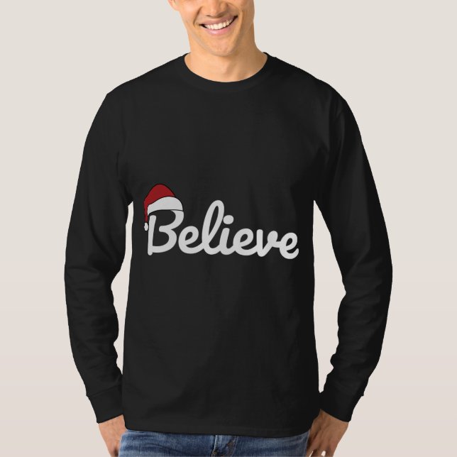 Glaube Weihnachten Niedlich T-Shirt (Vorderseite)