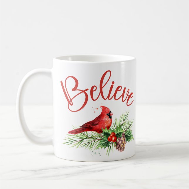 Glaube Weihnachten Redbird-Tasse Kaffeetasse (Links)