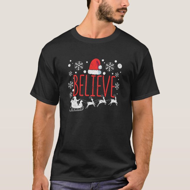 Glaube Weihnachten Weihnachtsmann hat Christlichen T-Shirt (Vorderseite)