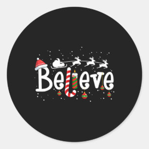 Glaube Weihnachten Weihnachtsmann Reindeer Candy C Runder Aufkleber
