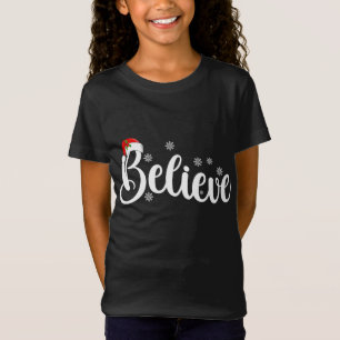 Glaube Weihnachten Weihnachtsmannmütze glauben Wei T-Shirt