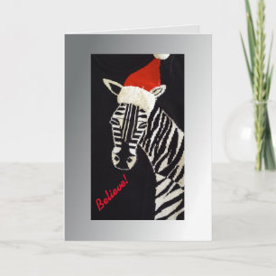 Glaube! Weihnachten Zebra mit Roter Weihnachtsmann