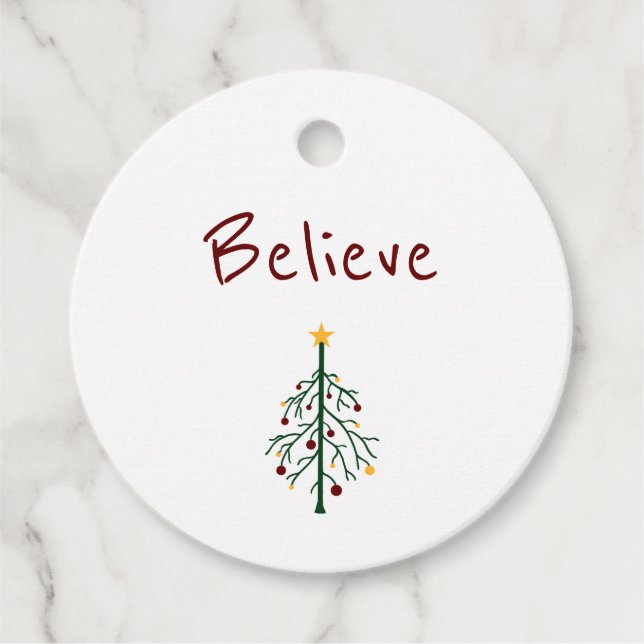 Glaube Weihnachtsbaum Red Green Simple Geschenkanhänger (Vorderseite)