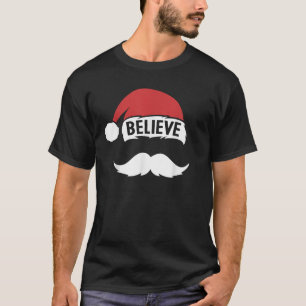 Glaube Weihnachtsmannmütze Cap White Mustache Fami T-Shirt