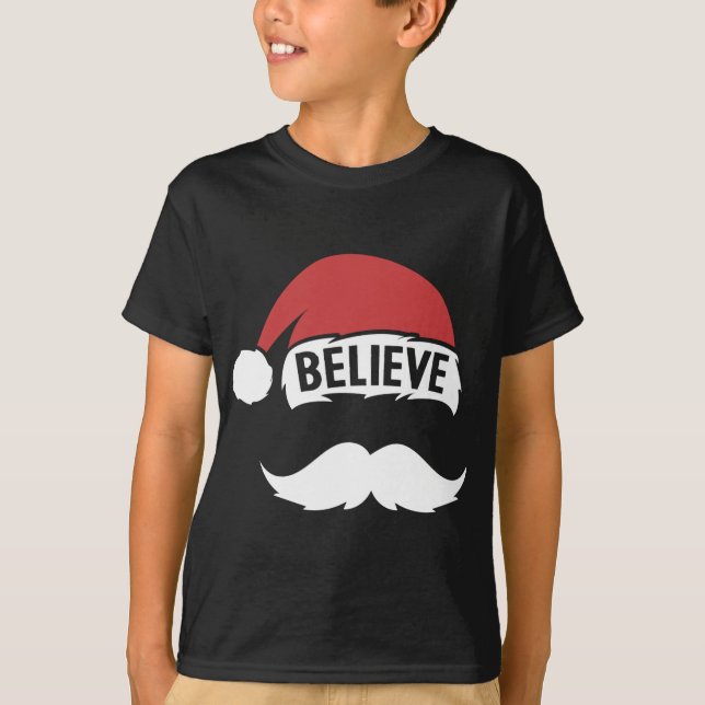 Glaube Weihnachtsmannmütze Cap White Mustache Fami T-Shirt (Vorderseite)
