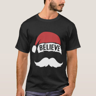 Glaube Weihnachtsmannmütze Cap White Mustache Fami T-Shirt