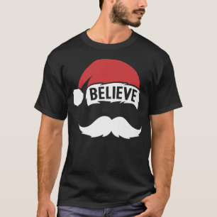 Glaube Weihnachtsmannmütze Cap White Mustache Fami T-Shirt