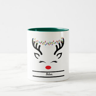 Glaube Weihnachtsrinder Zweifarbige Tasse